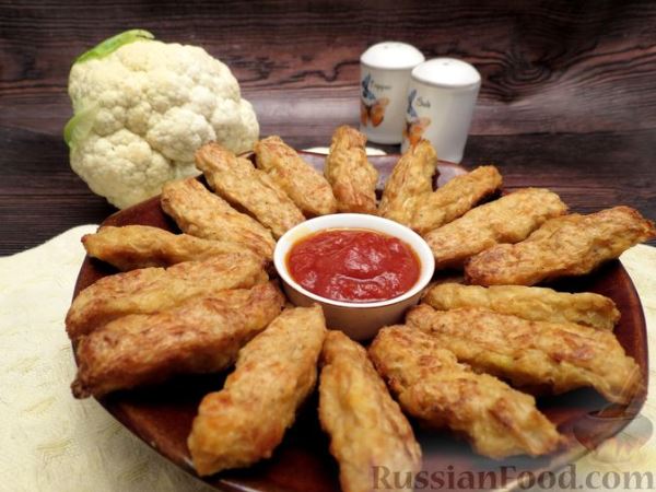 Закусочные палочки из цветной капусты с сыром (в духовке)